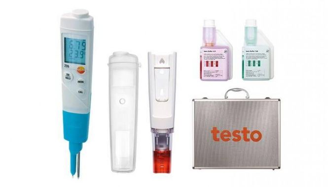 Testo 206 pH2 в комплекте с кейсом и буферными растворами