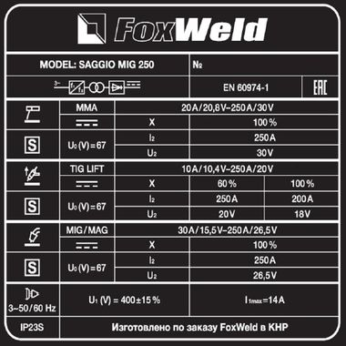 FoxWeld SAGGIO MIG 250